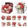 12pcs Red Roses In Vase-11CT Stamped Cross Stitch Set 12.5*12.5cm/4.92*4.92in tapestrymarket