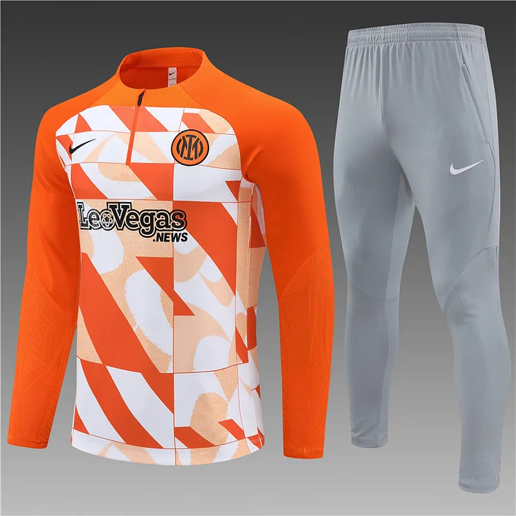 2023-24 Inter Milan orange half-zip training jersey