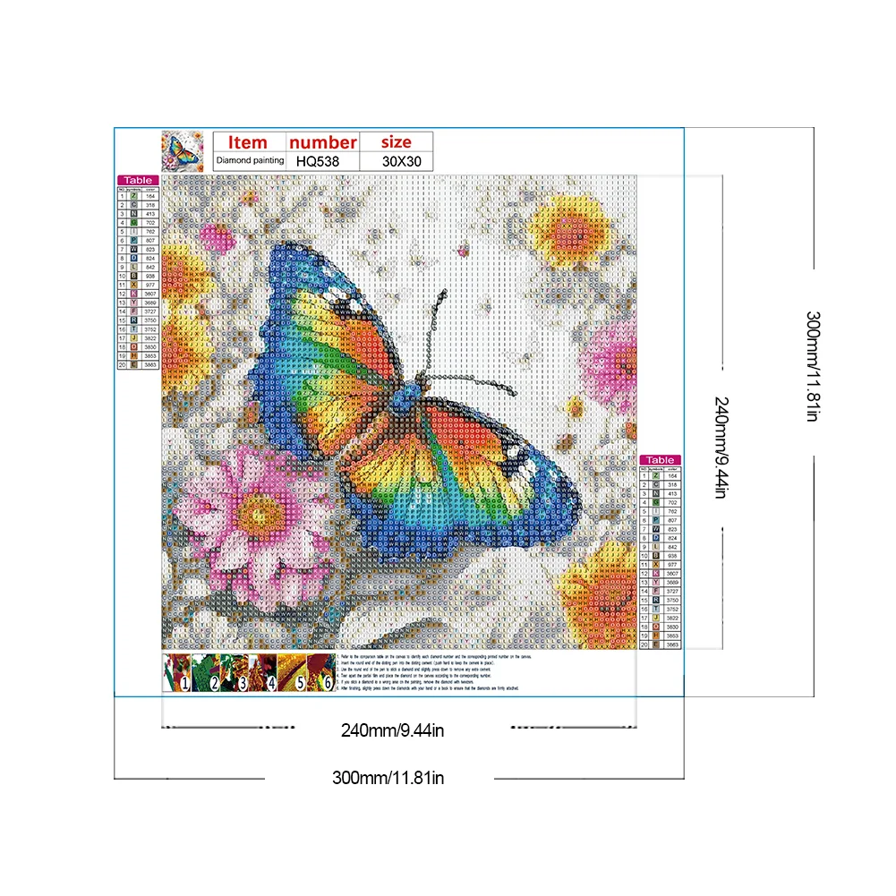 Diamond Painting - Full Round Drill - Butterfly(Canvas|30*30cm)
