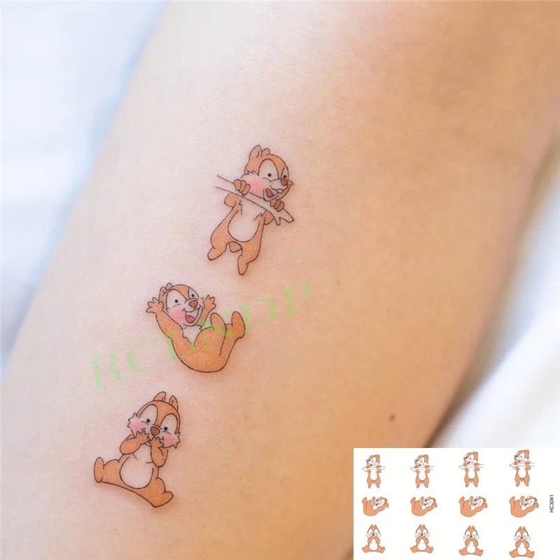 Waterproof Temporary Tattoo Sticker ins Angel wings Cupid bear Cartoons cute Body Art flash tatoo fake tatto Women Men
