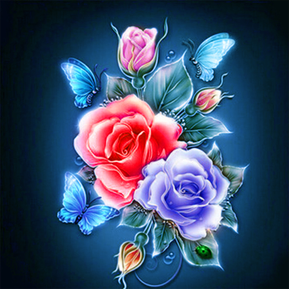 Roses-Paint by Numbers-16"x16"/40x40cm