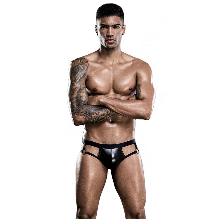 Men's Shorts Faux Patent Leather Temptation Erotic Briefs