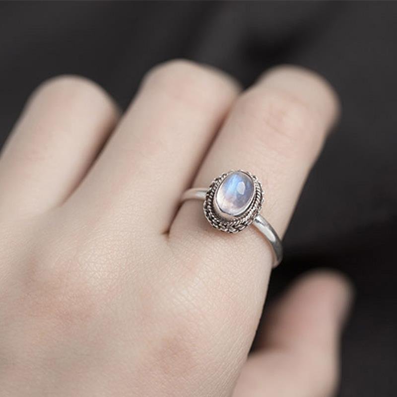 Vintage Metal Moonstone Ring For Women