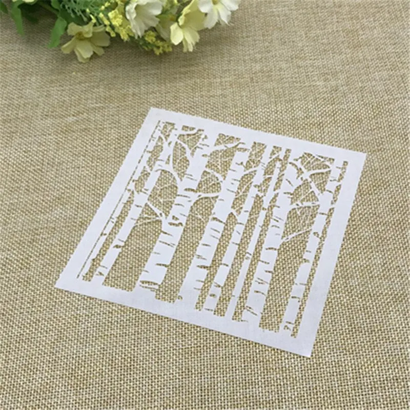1 Sheet White birch Layering Stencils for DIY Scrapbooking/photo album Decorative Embossing DIY Paper Cards Crafts