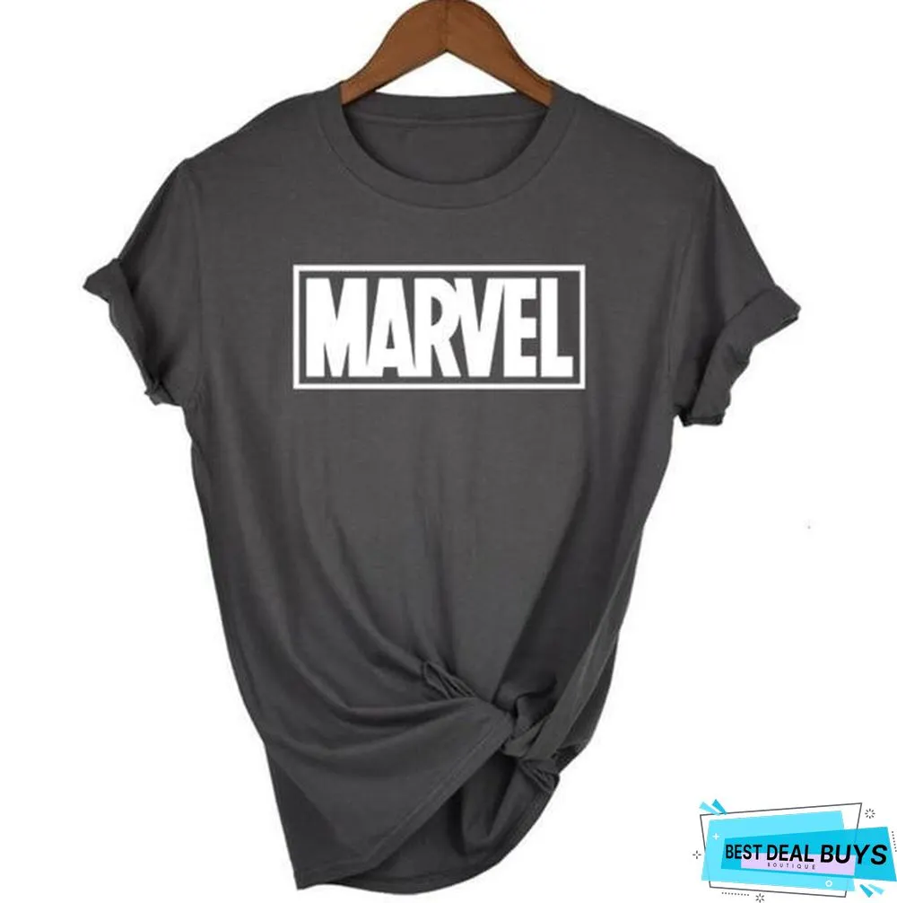 Women Short Sleeve T-Shirt O-Neck Cotton Super Hero Tops Tee