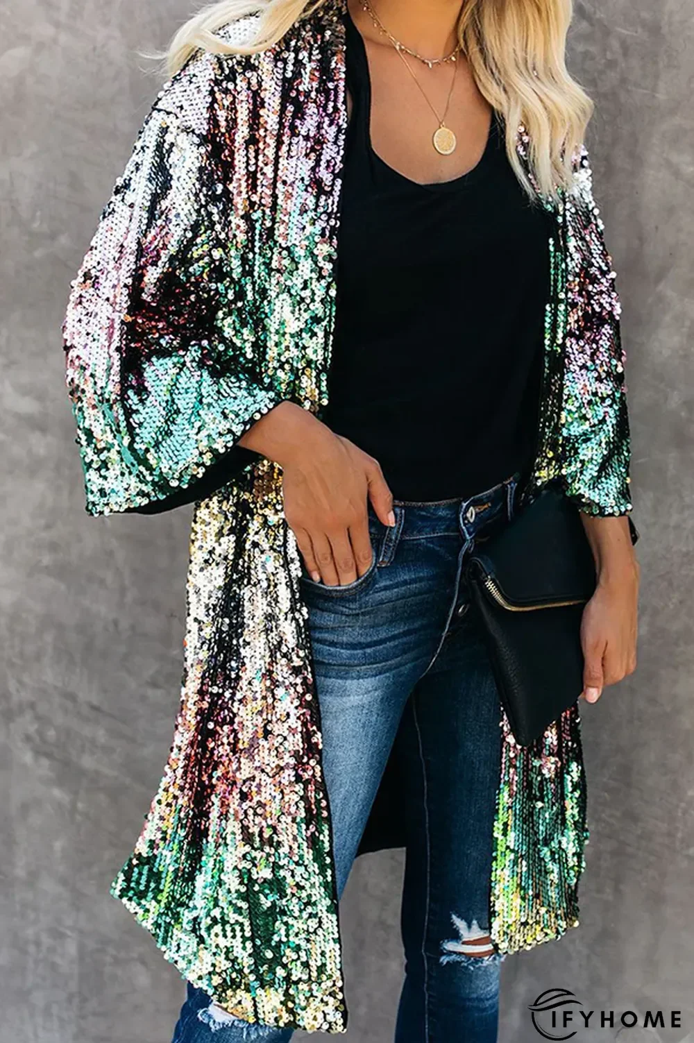 Fashion Street Patchwork Embroidered Sequins Outerwear | IFYHOME