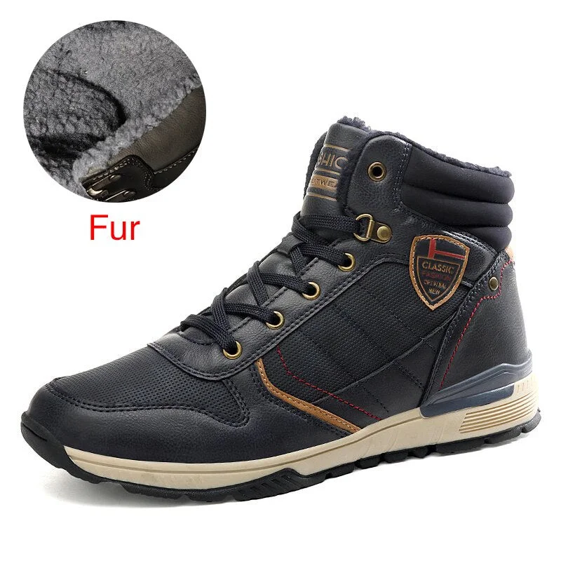 DEKABR Split Leather Men Boots Brand Lace-up Waterproof Winter Snow Boots For Men 2021 New Classic Casual Men Work Boots Size 46