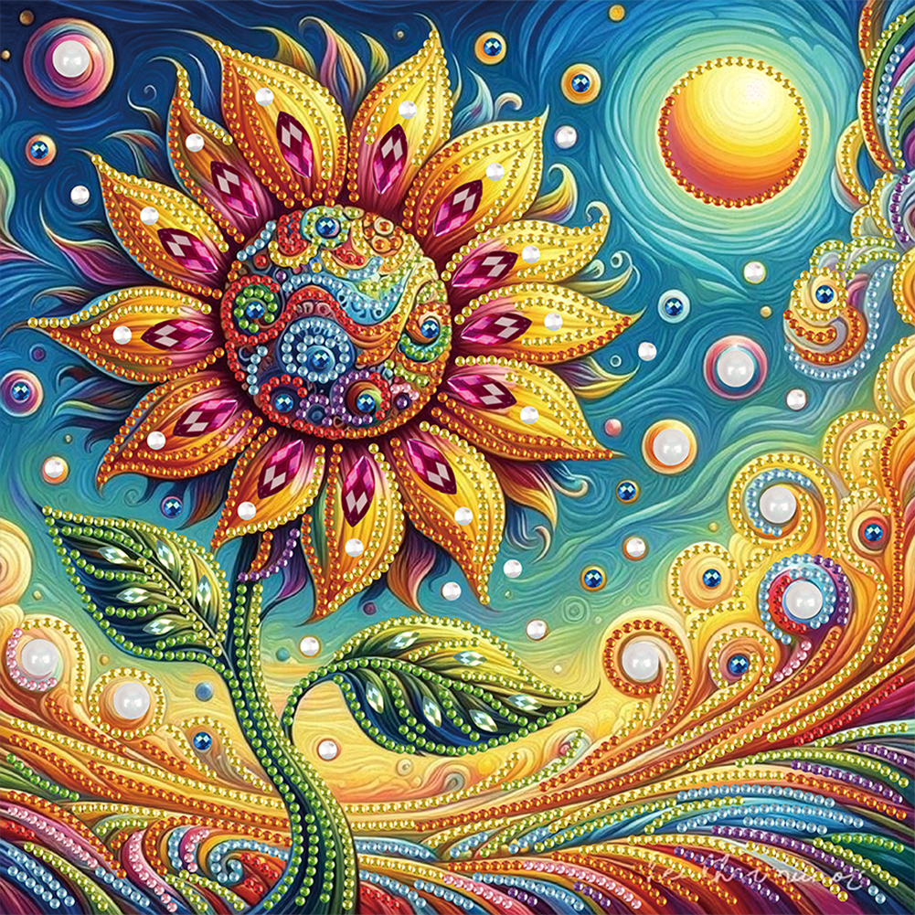 Flower Cluster 30*30cm(canvas) special shaped drill diamond painting