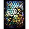 >SALE<5D DIY Full Round Drill Diamond Painting Stained Glass Bee Kit Home Decor(A3028)