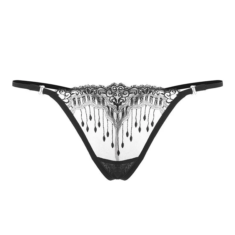 Sexy Panties Women's Thong Erotic Lace Transparent Cutout Embroidered Underwear Sexy Thong Women's Sexy Panties