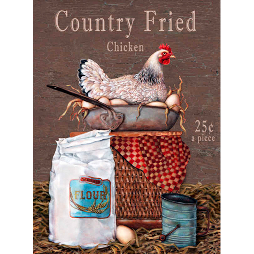 

Farm Fresh Chicken - Round Drill Diamond Painting - 30*40CM, 501 Original