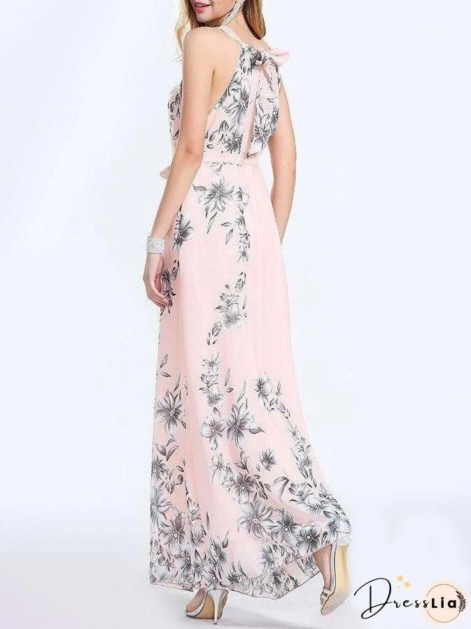 Slim Fit Sleeveless Print Dress for Women