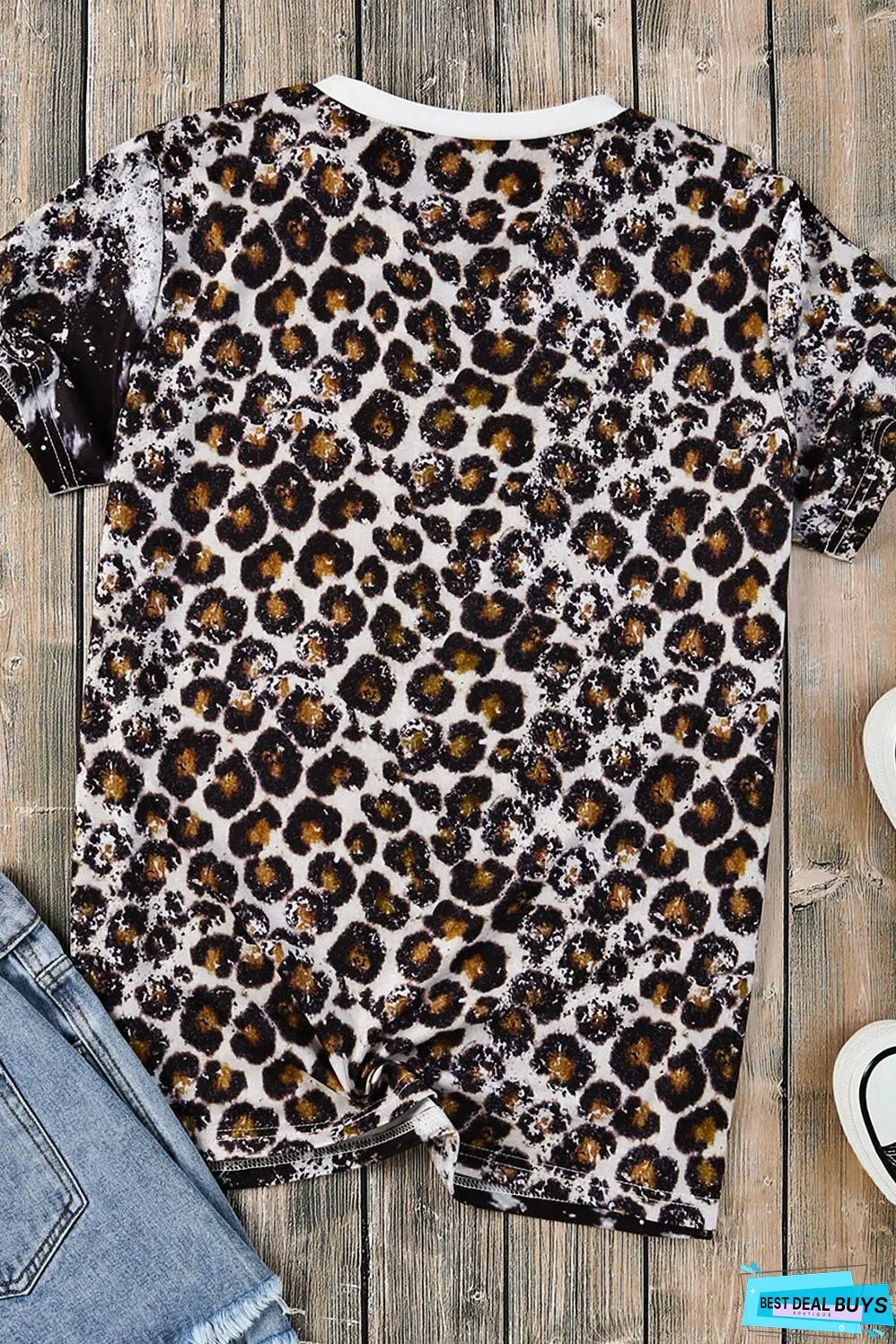 Mix Animal Print Bleached T Shirt