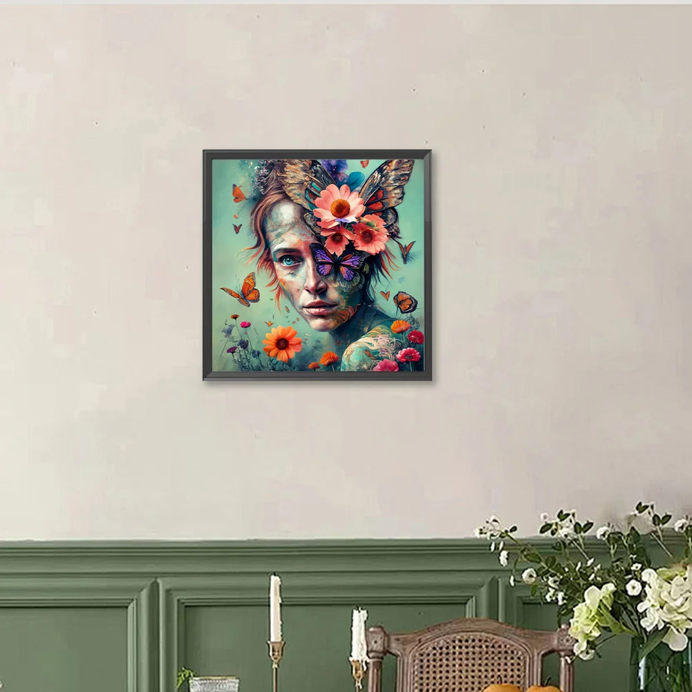 Diamond Painting - Full Round Drill - Flower Girl(Canvas|40*40cm)