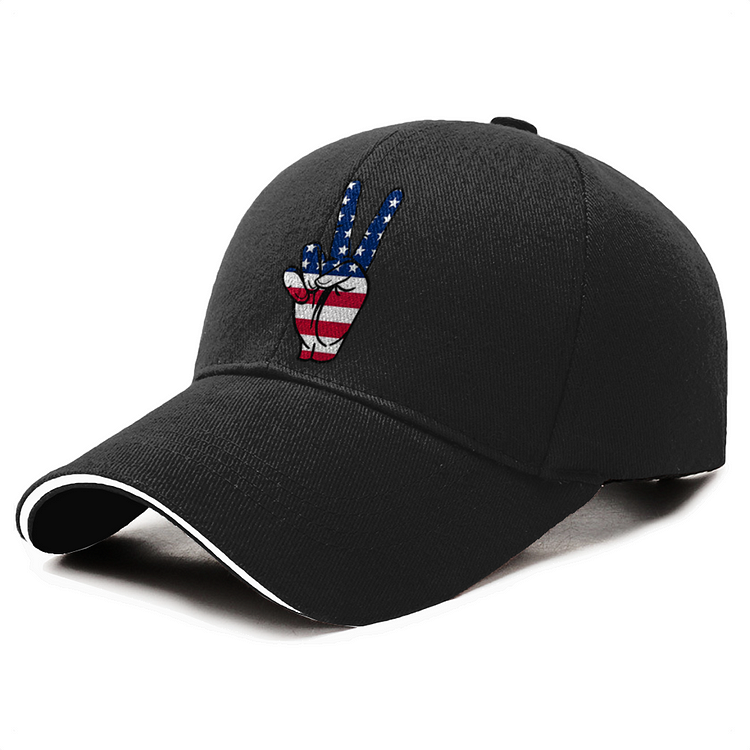 Peace Sign Hand, Independence Day Baseball Cap