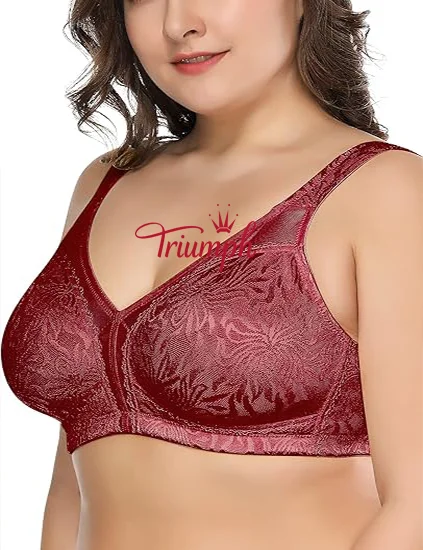 Triumph - Pack de 3 🔥Soutien feminino confort&aacute;vel, sem aro, retr&aacute;til, cobertura total, tamanho grande