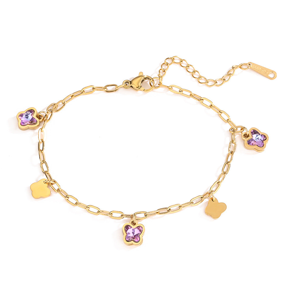 Women Irregular Geometric Titanium Steel Electroplating Bracelets