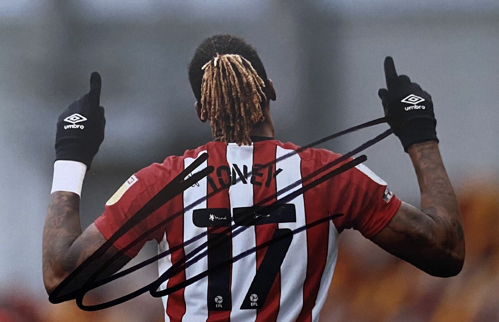 Ivan Toney Genuine Hand Signed Brentford 6X4 Photo Poster painting