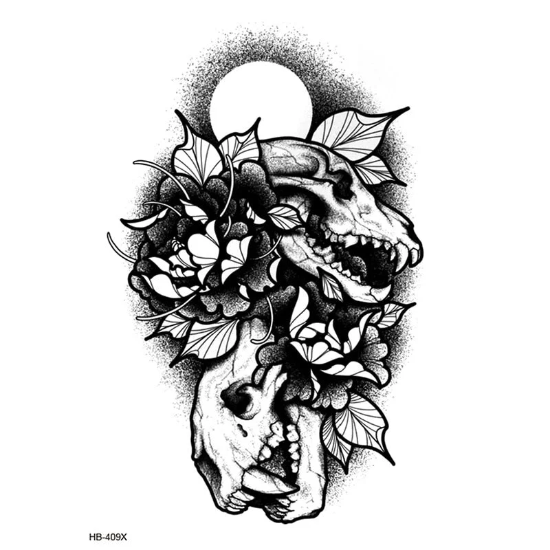 Temporary Tattoos Fake Tattoo Sticker Skull Joker Clown Tatto Hand Arm Foot Body Art Tiger Owl Tatoo Waterproof Tattoos