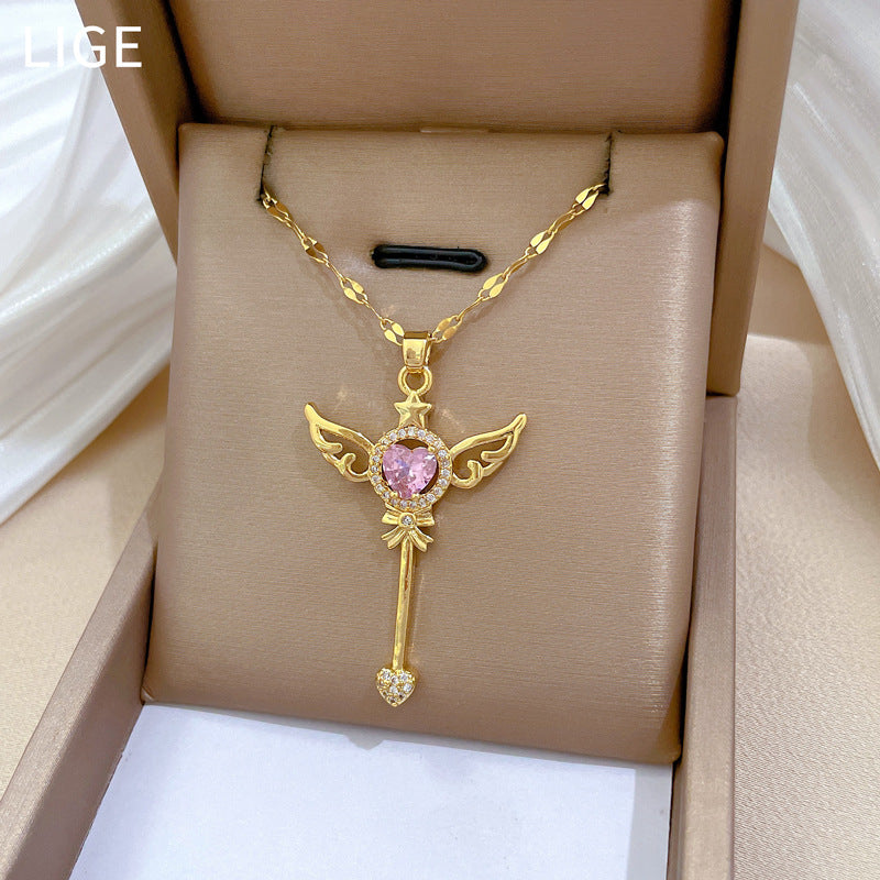 Moon Geometric Stainless Steel Stainless Steel Necklaces