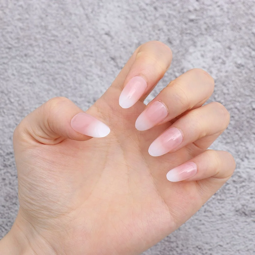 24pcs Aesthetic Northern Lights stiletto nail tips Simple Fashion Lasting Fake Nails Wearable Full Cover Finished Fingernails