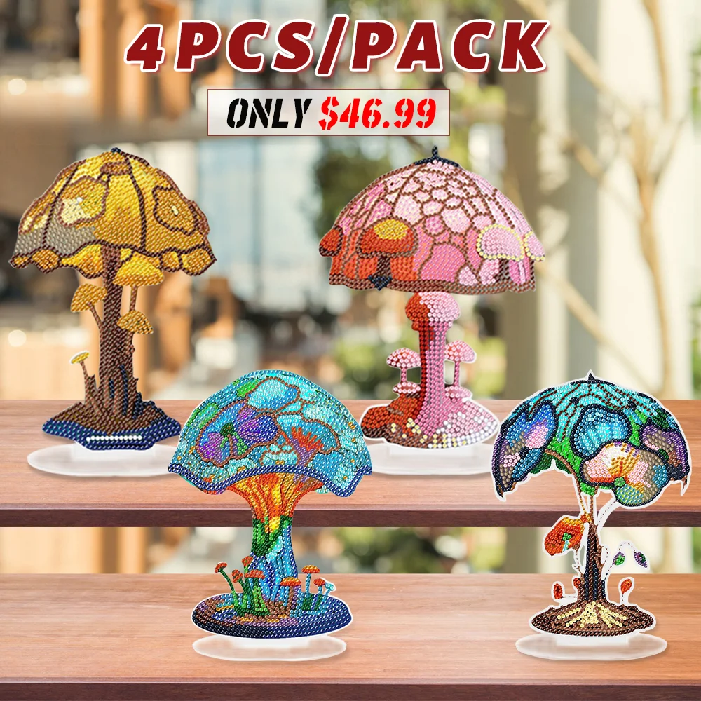 DIY Diamond Painting Mushroom Table Lamps Handmade oint Drilling Ornament  Single Sided Paint by Number Art Craft Home Decoration - AliExpress