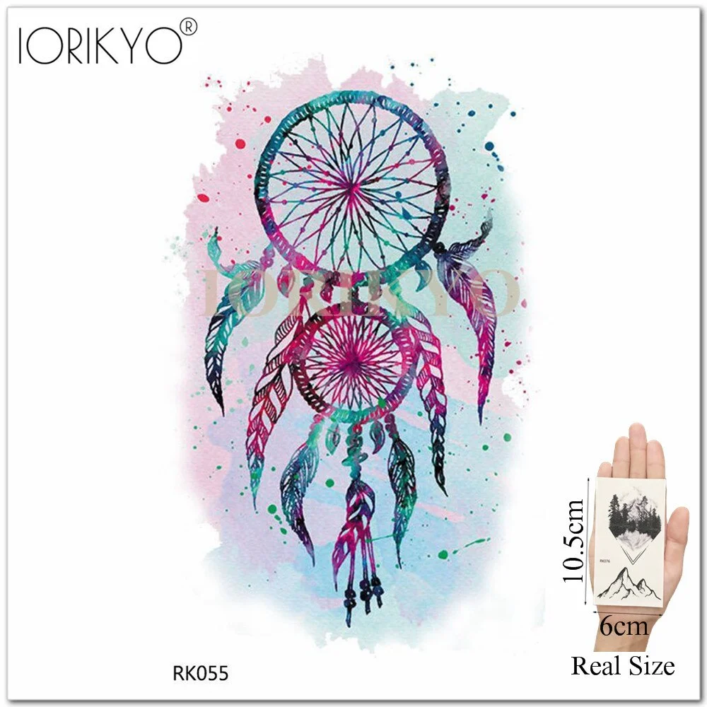 IORIKYO Temporary Women Tattoo Arm Stickers Body Chest Geometric Flash Tree Water Transfer Tatoos Dreamcatcher Sexy Fake Tattoo