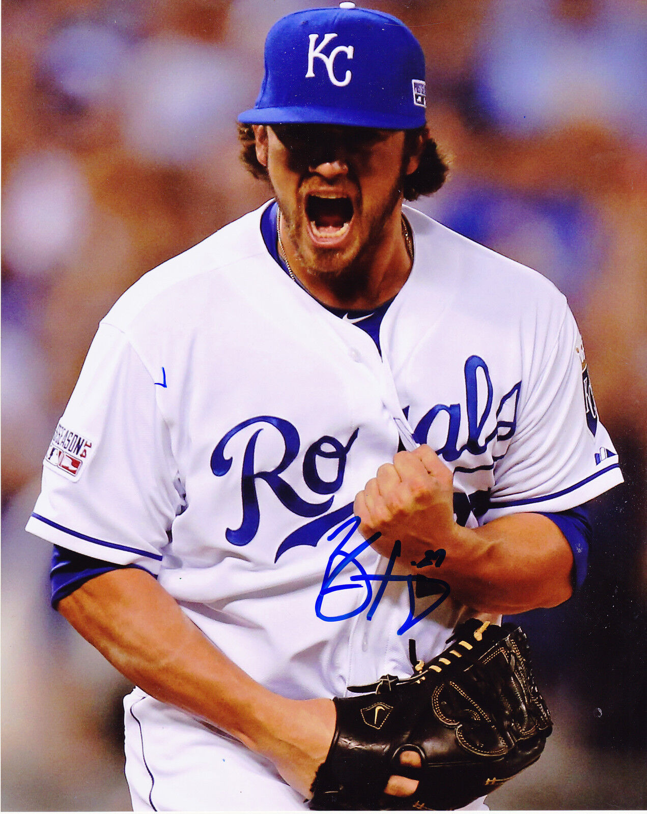 BRANDON FINNEGAN KANSAS CITY ROYALS ACTION SIGNED 8x10