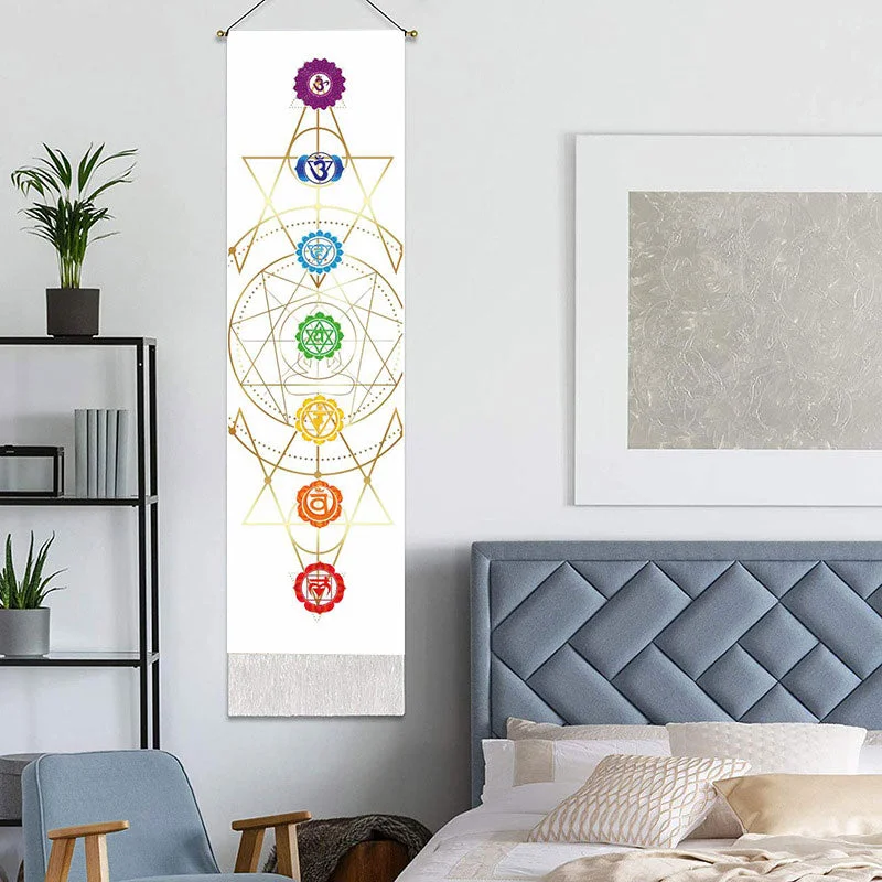 Rectangular Bohemia Wall Hanging Snake Tassel Tapestry Black Moon Wall Background Blanket Home Livingroom Office Wall Decoration