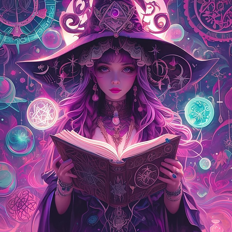 Reading Witch 40*40CM(Canvas) Diamond Painting gbfke