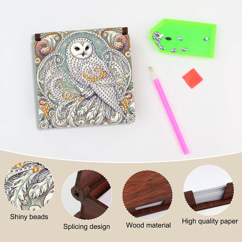 DIY Owl Diamond Painting Note Box Paper 160 Sheets of Paper for DIY Art Craft