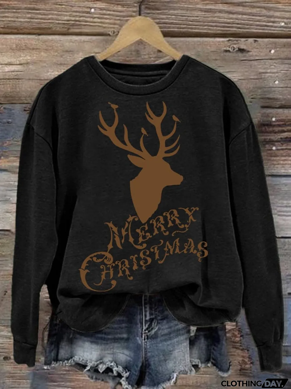 Women's Vintage Christmas Print Sweatshirt