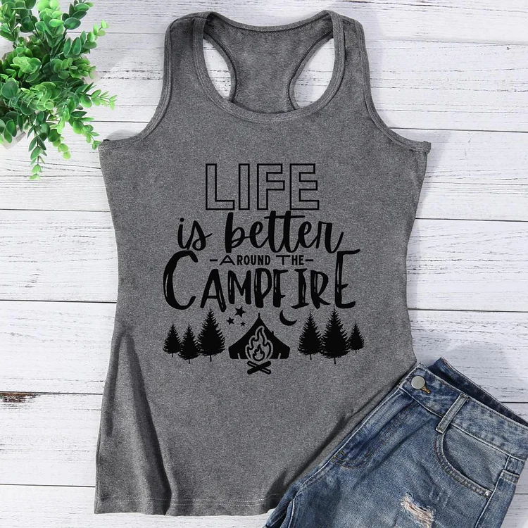 Life Is Better Around The Campfire Vest Top-Annaletters