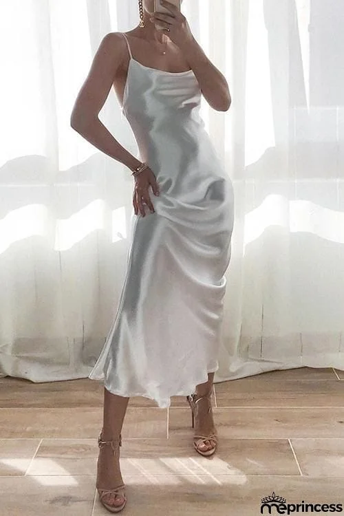 Satin Slip Bakcless Mermaid Dress