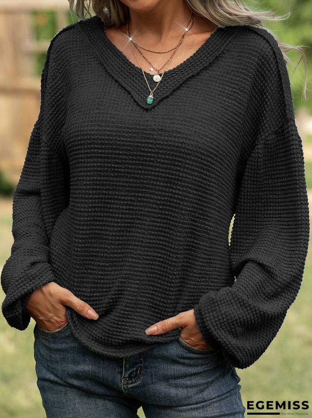 casual long sleeve cocoon shirts & tops | EGEMISS