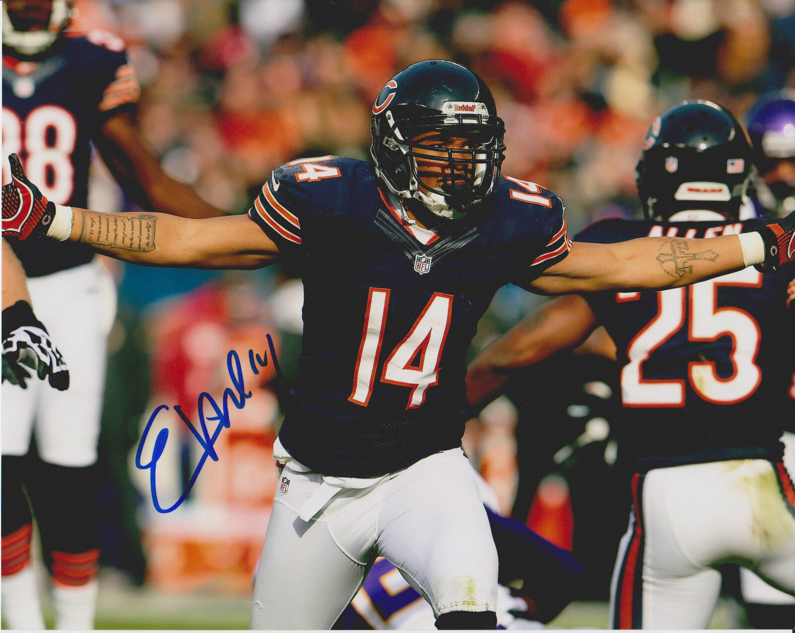 ERIC WEEMS signed CHICAGO BEARS 8X10 Photo Poster painting