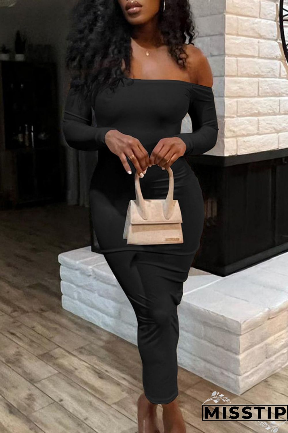 White Casual Solid Basic O Neck Long Sleeve Dresses