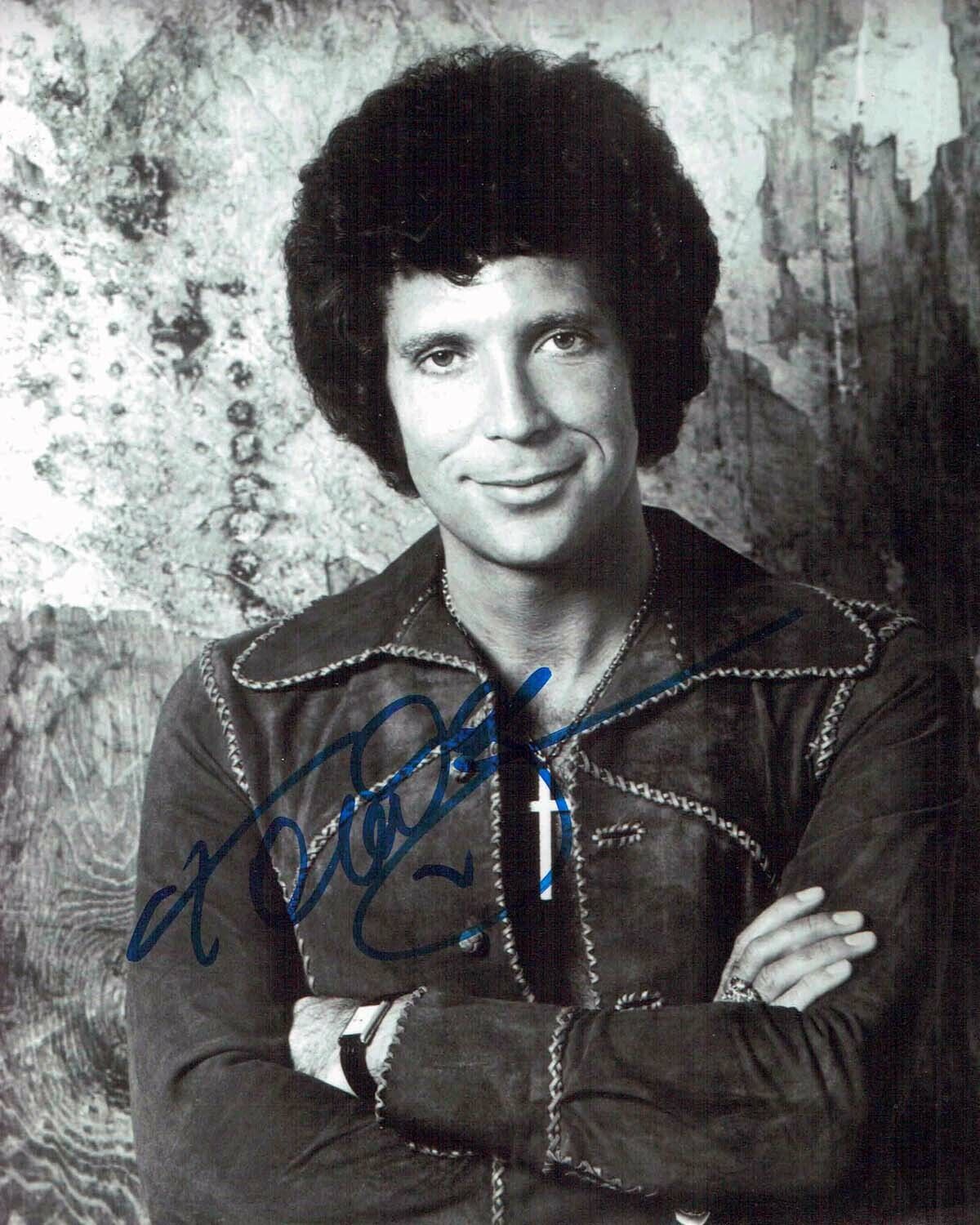 Tom JONES SIGNED Autograph 10x8 Photo Poster painting A Music Welsh Singer LEGEND AFTAL COA