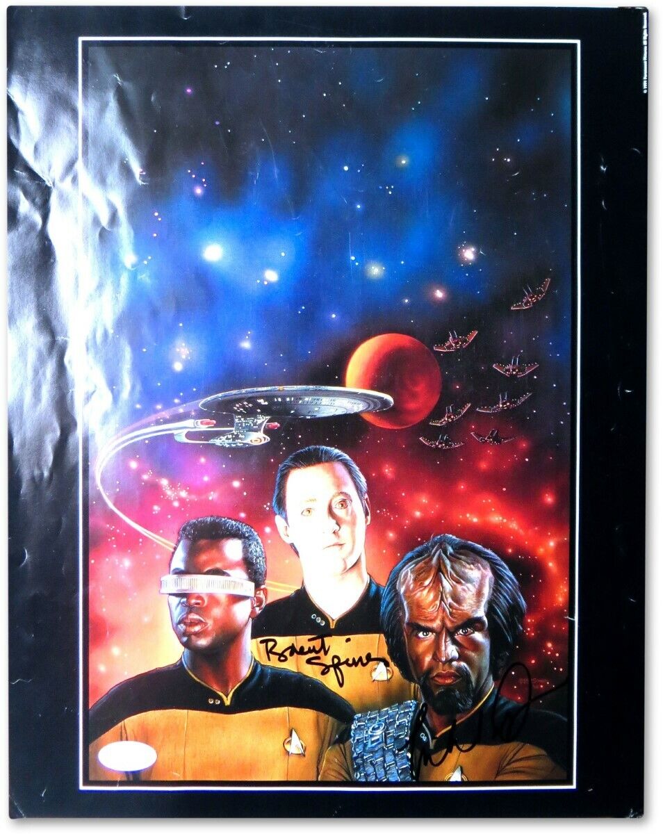 Michael Dorn Brent Spiner Dual Autographed 11X14 Photo Poster painting Star Trek TNG JSA QQ36870