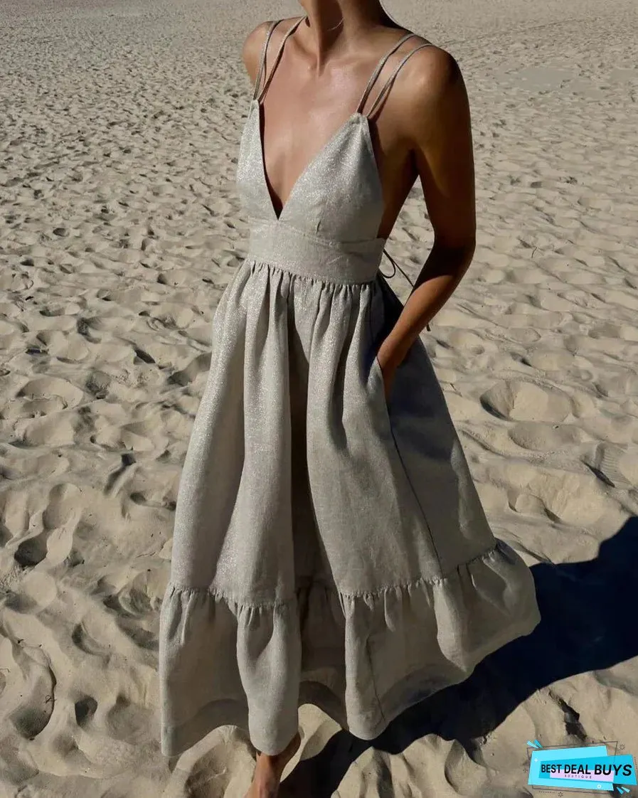 LAIA - BACKLESS LACE-UP DRESS