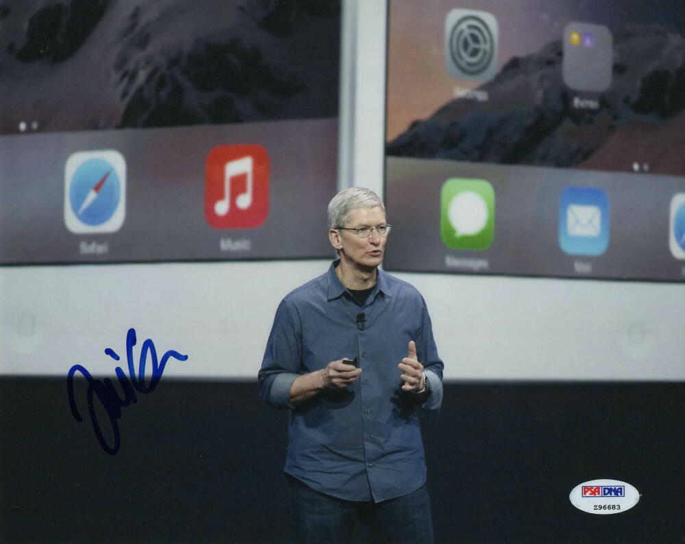 TIM COOK SIGNED AUTOGRAPH 8X10 Photo Poster painting - APPLE CEO AFTER STEVE JOBS, VERY RARE PSA