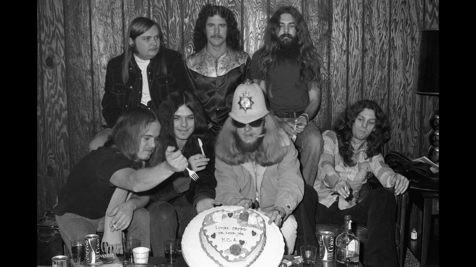 early LYNYRD SKYNYRD 8x10”Photo Poster painting!!! RONNIE VAN ZANT BIRTHDAY CAKE