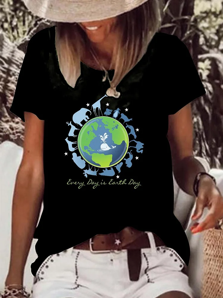 Every Day is Earth Day ? Raw Hem Tee