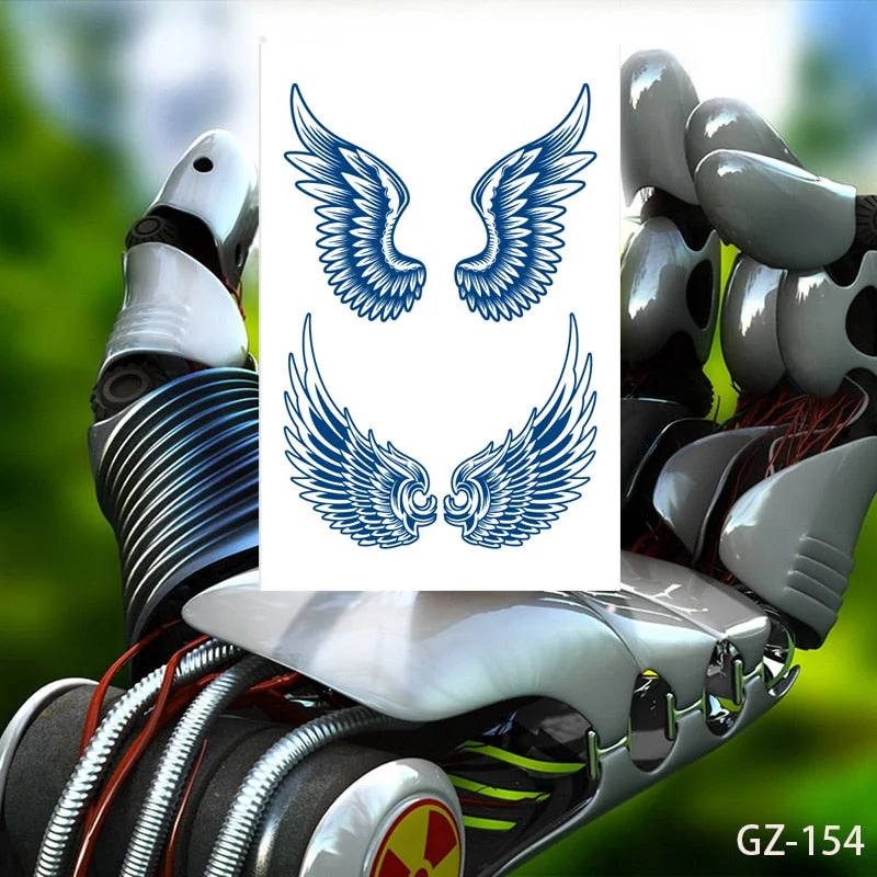 Temporary Tattoo Sticker Cute Tooth Fairy Butterfly Angel Juice Ink Lasting Waterproof Girl Chest Face Neck Realistic Fake Tatoo