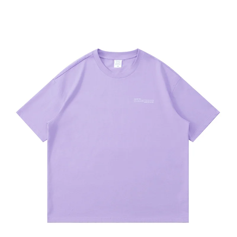 Purple cotton-print T-shirt