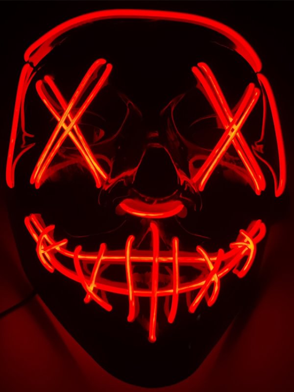 Halloween Scary Mask Cosplay Led Costume Wire Light Up Mask