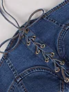 Denim Lace-Up Vest Top