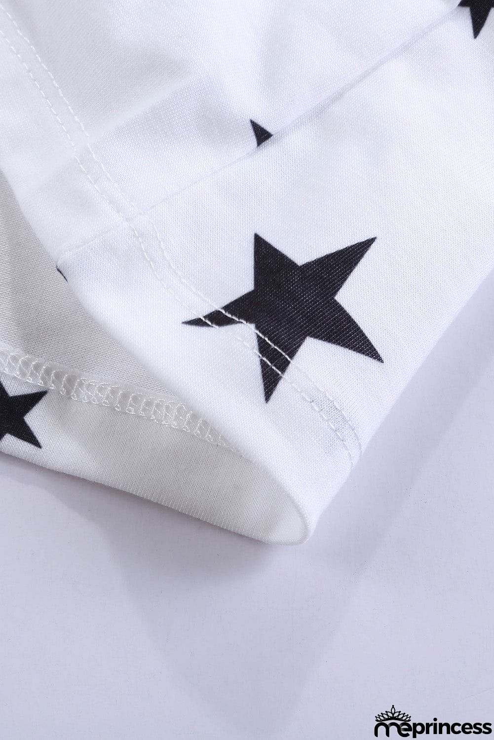 V Neck Stars Print Gray T-shirt