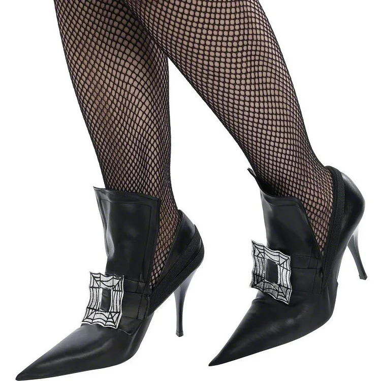 Women's Black Witch Costumes Buckled Loafer Heels for Halloween |FSJ Shoes