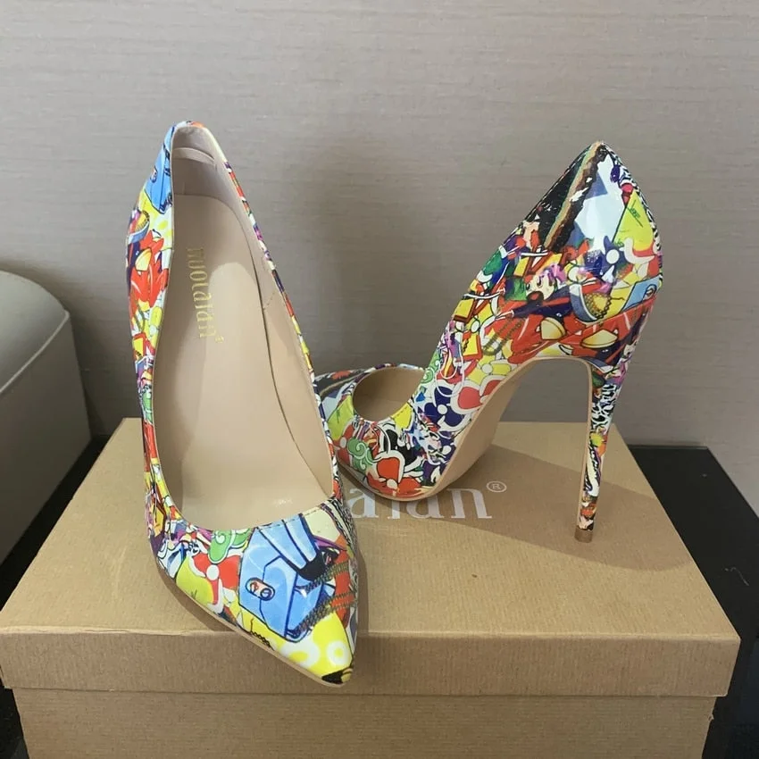 2022 Fashion Women Shoes Patent Leather Wedding Woman Shoes Sexy Stilettos High Heels 12cm/10cm/8cm Pointed Toe Women Pumps